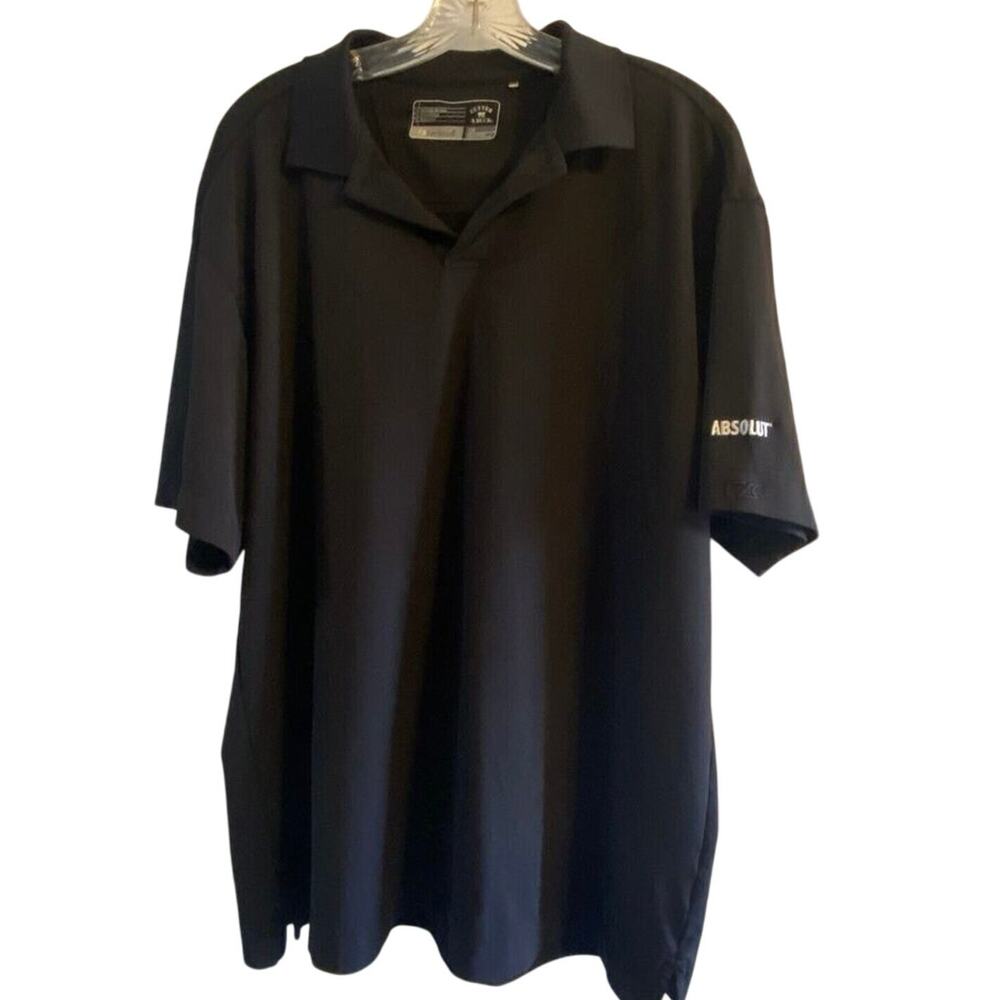 Cutter & Buck Absolut Vodka Mens Golf Polo Large Black Moisture Wicking